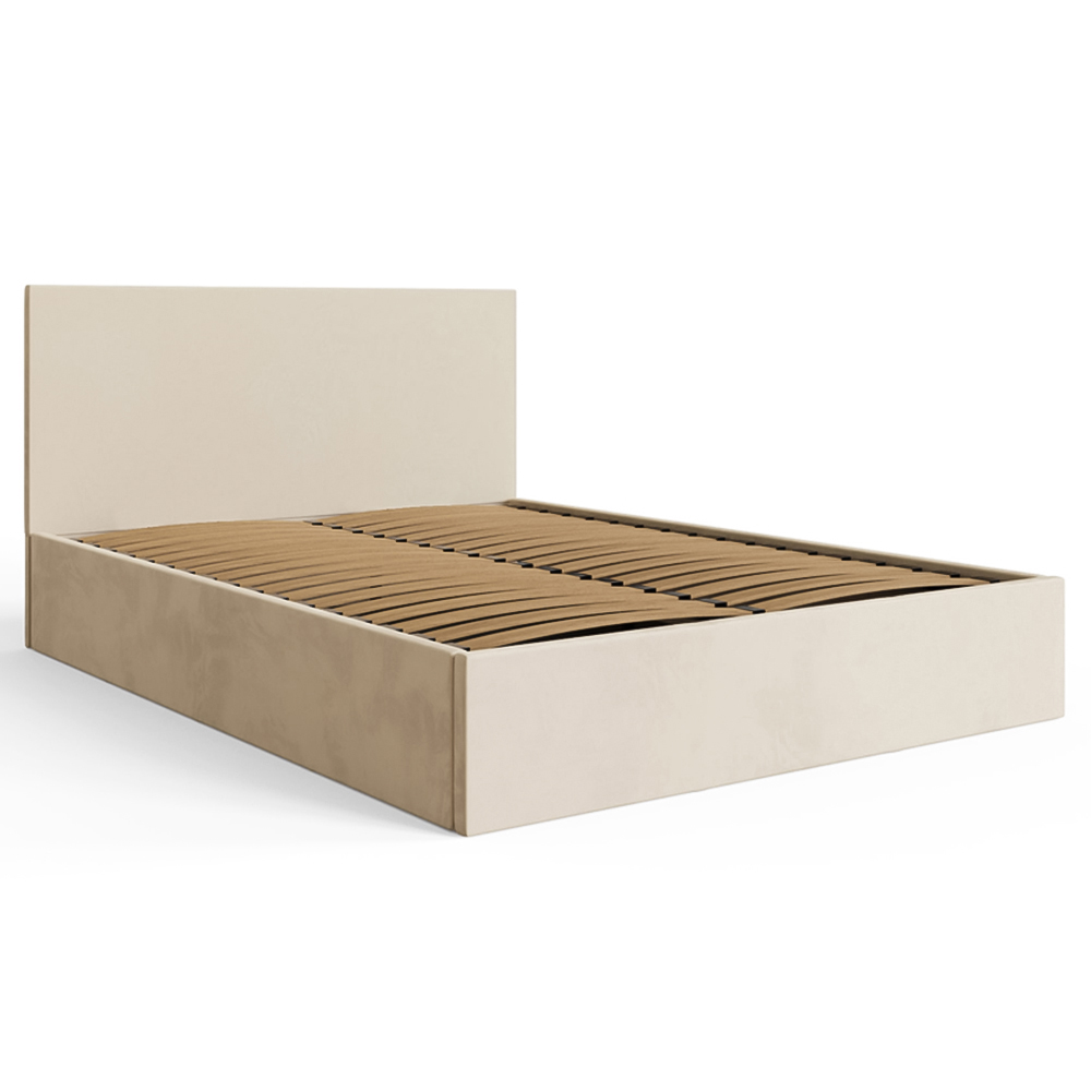 GFW Double Natural Velvet End Lift Ottoman Bed Image 4