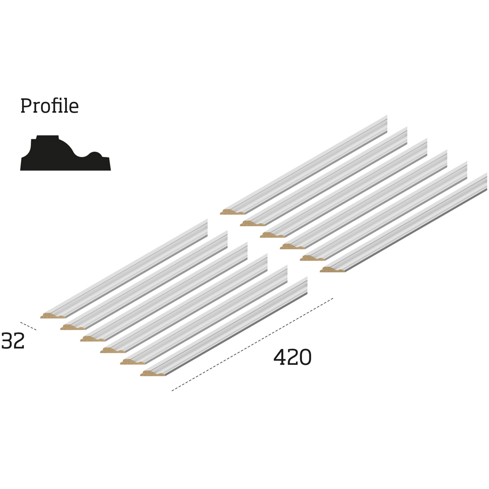 Cheshire Mouldings Ready to Paint Wall Panel Kit 1 420 x 420mm 3 Pack Image 3