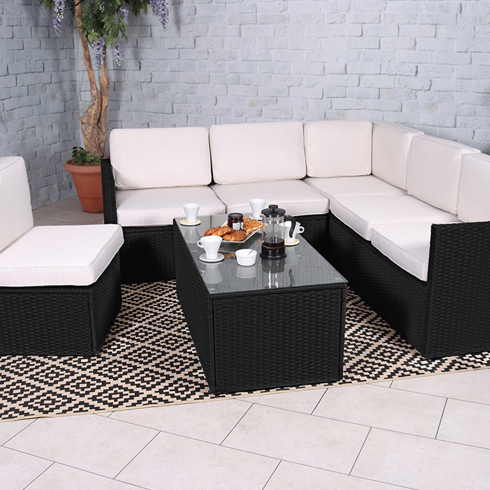 Royalcraft Berlin 5 Seater Black Corner Lounge Set Image 4