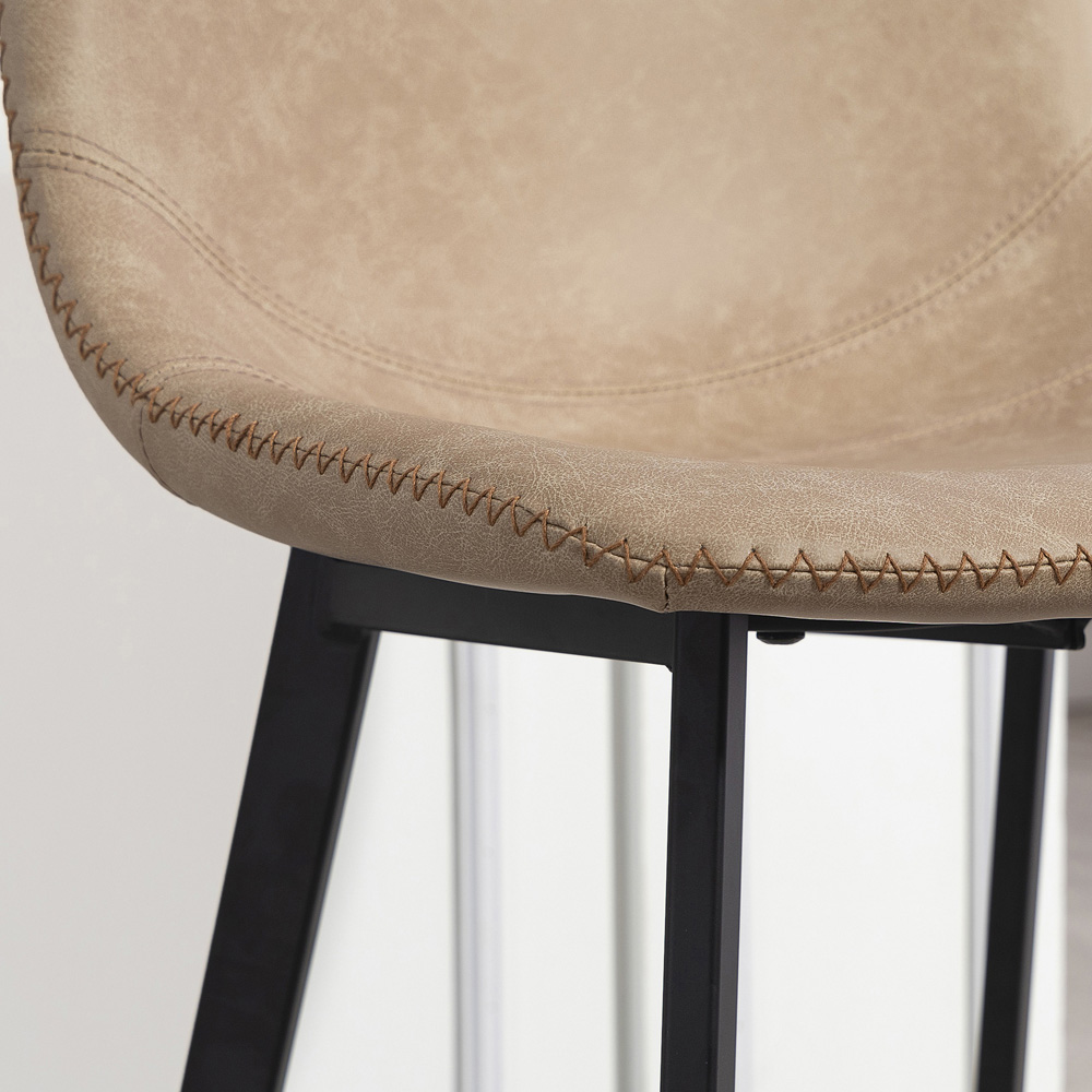 Portland Light Brown Faux Leather Bar Stool Set of 2 Image 3