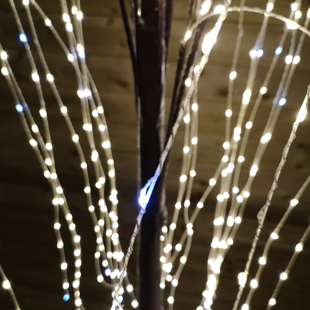 Samuel Alexander 600 Warm White LED Brown Flocked Willow Tree 5.9ft Image 4