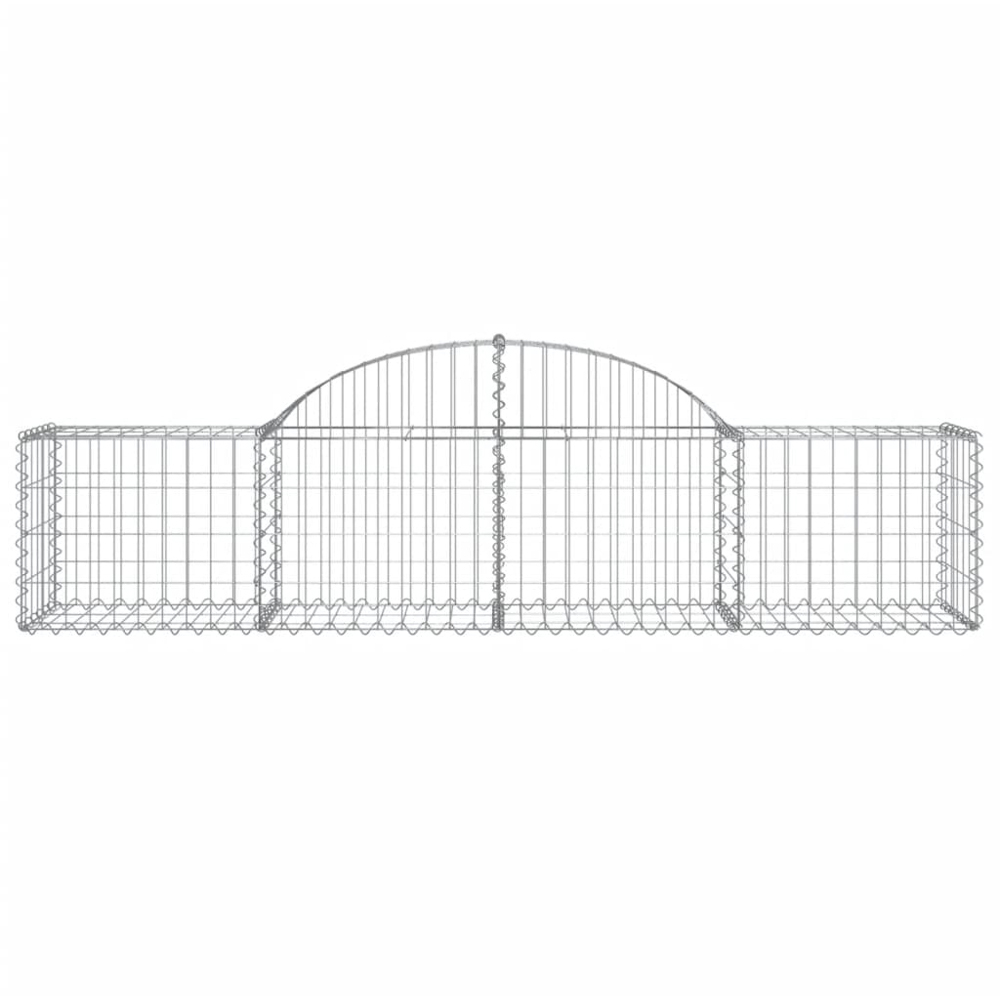 vidaXL Silver Galvanised Iron Arched Gabion Basket 40/60 x 50 x 200cm 40 Pack Image 2
