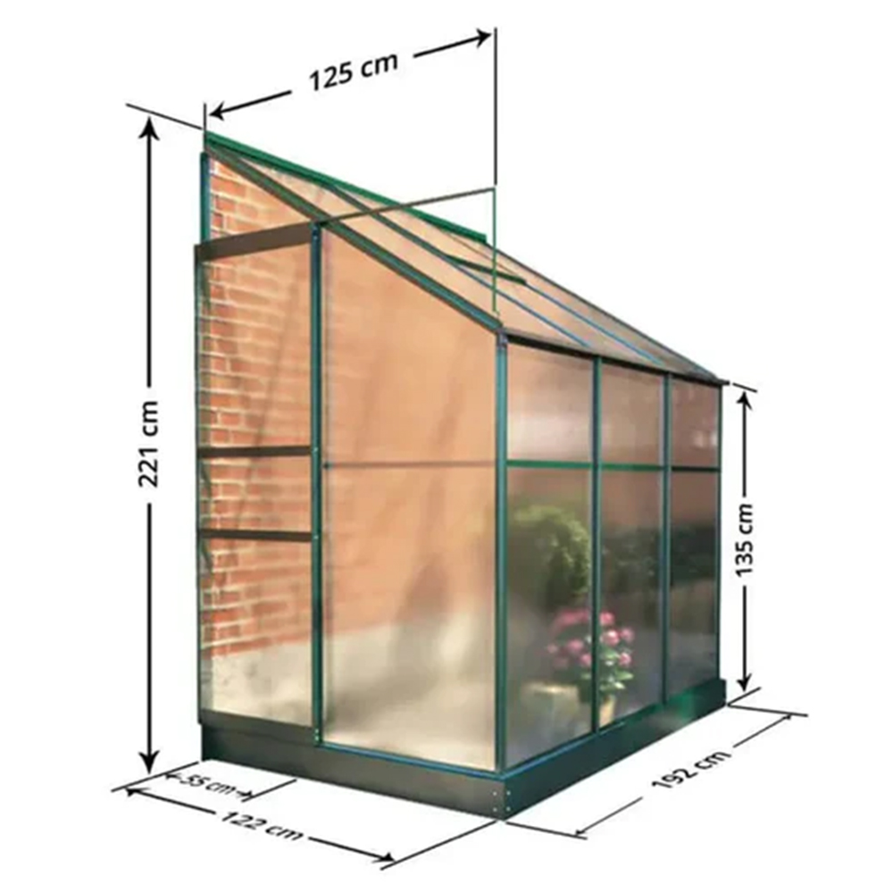 StoreMore 4 x 6ft Polycarbonate Lean To Greenhouse Image 3