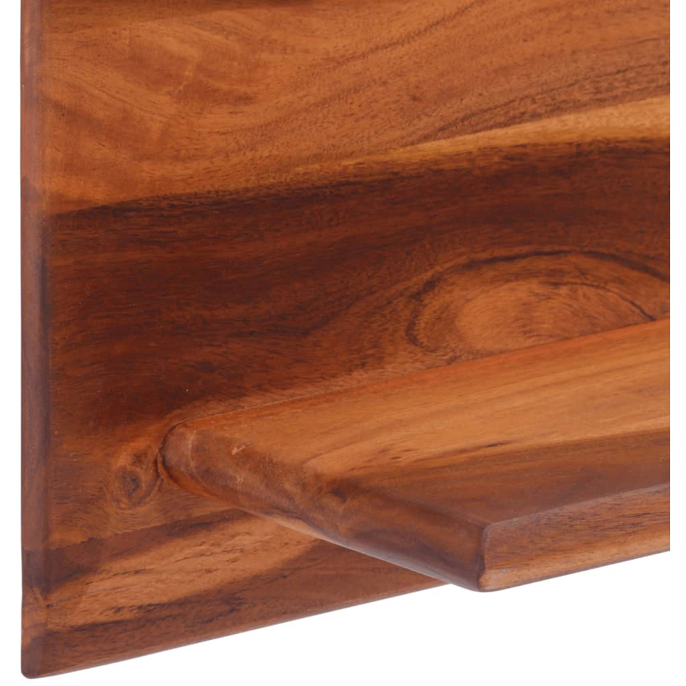vidaXL 112cm Set of 2 Honey Brown Floating Wall Shelf Image 5
