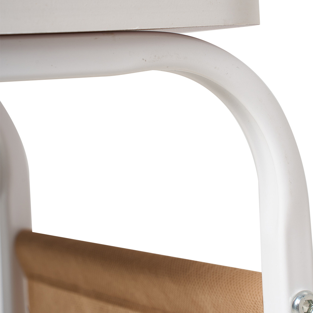 Living and Home White C-Shape Side Table with Lockable Castors Image 7