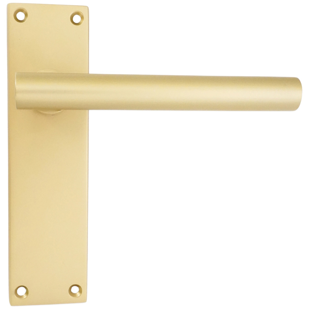 Spira Brass Jura Satin Brass Lever on Backplate Door Handle with Latch 2 Pack Image 3