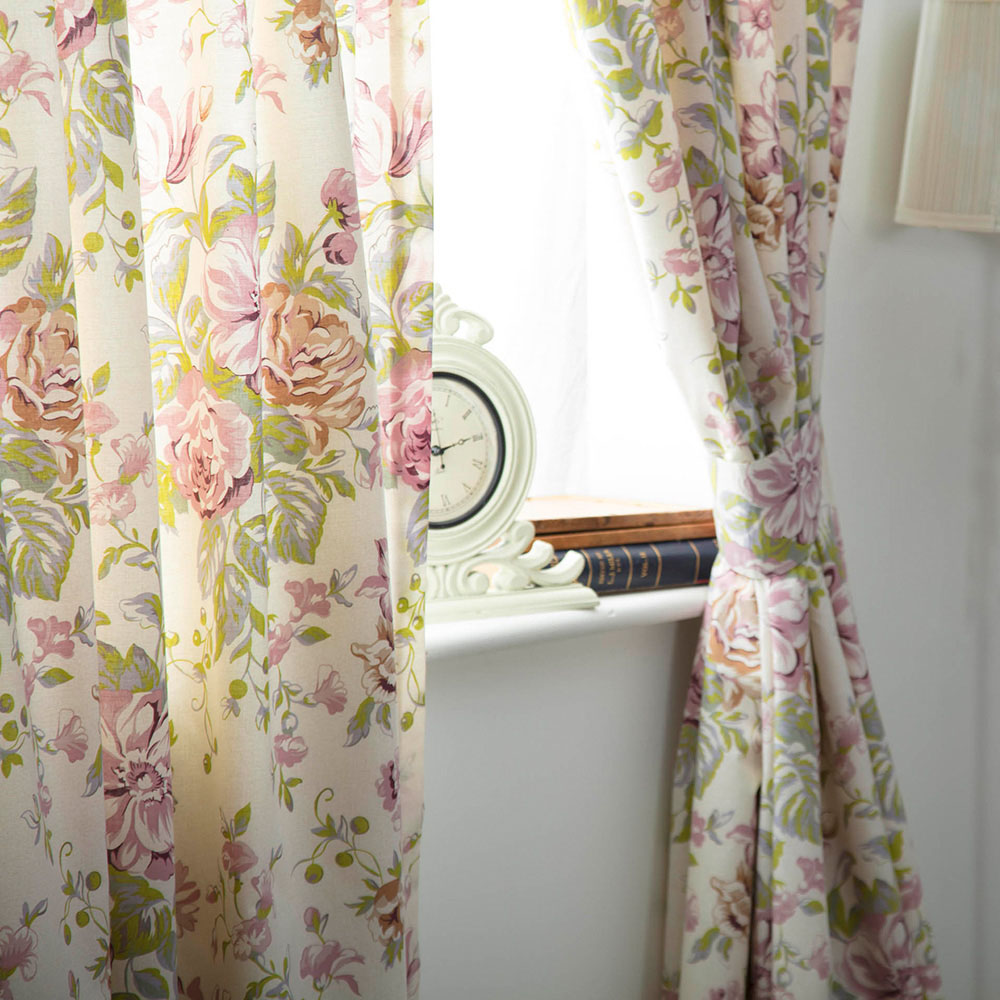 Serene Country Dream Rose Boutique Curtains 168 x 137cm 2 Pack Image 1