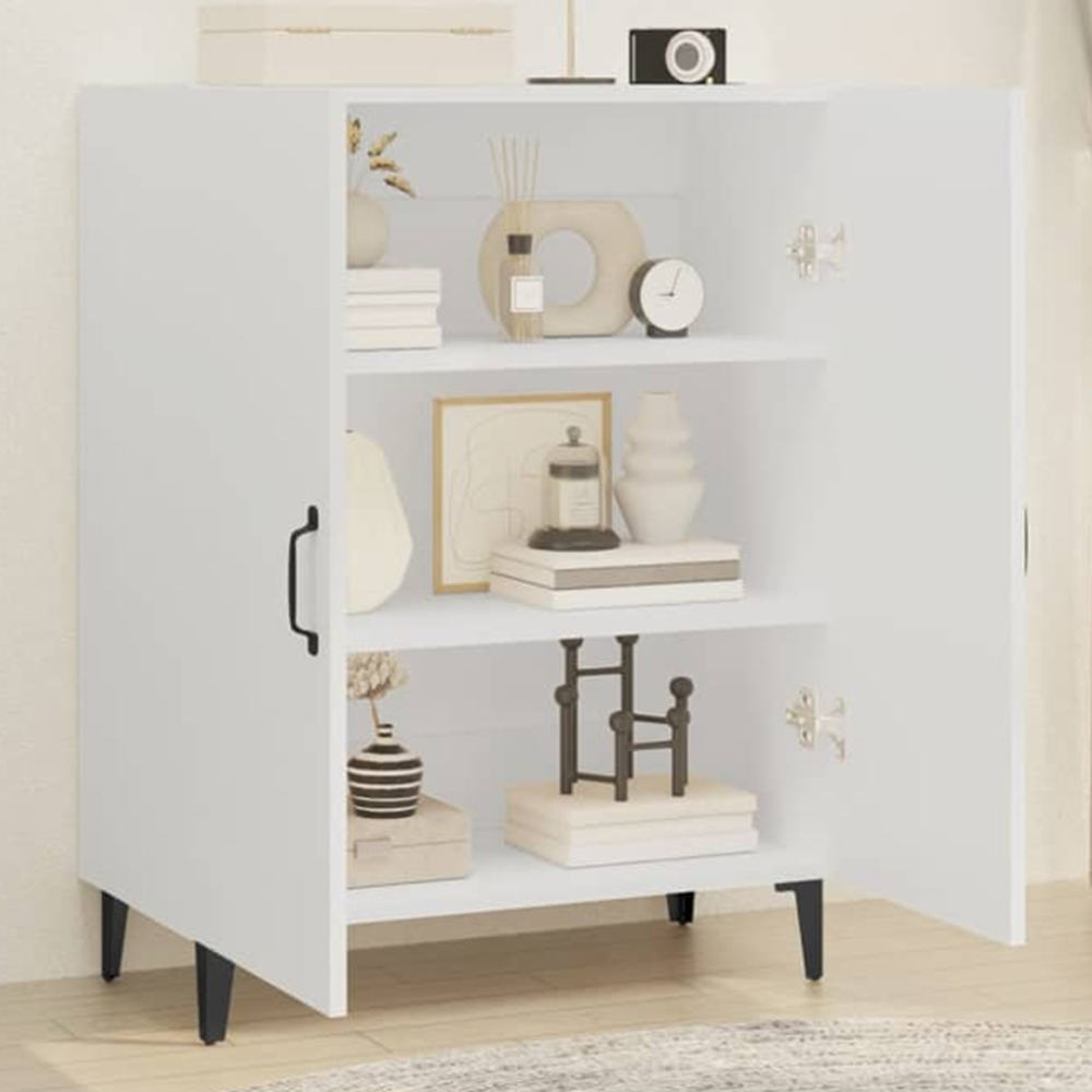 vidaXL 2 Door White Sideboard Image 1