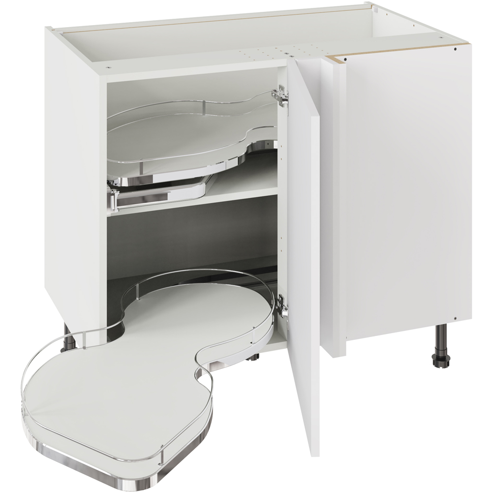 Kitchen Kit Shaker Matt White Base Kitchen Cabinet with Dual Handed Nuvola Blind Corner 1000mm Image 1