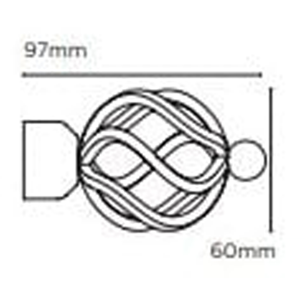 New Edge Blinds 80cm Fixed Length Antique Brass Eyelet Metal Curtain Pole Set with Cage Finial Image 4