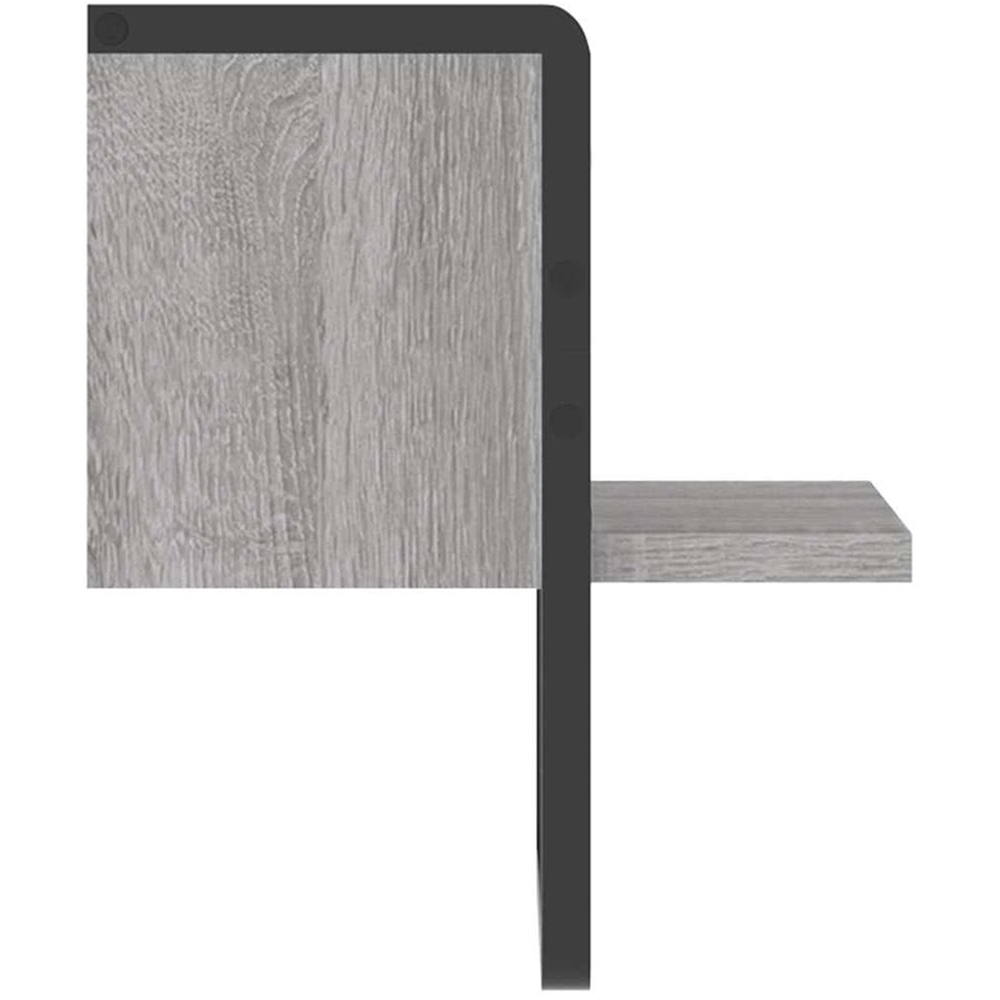 vidaXL Single Shelf Grey Sonoma Floating Wall Shelf with Bar Image 4