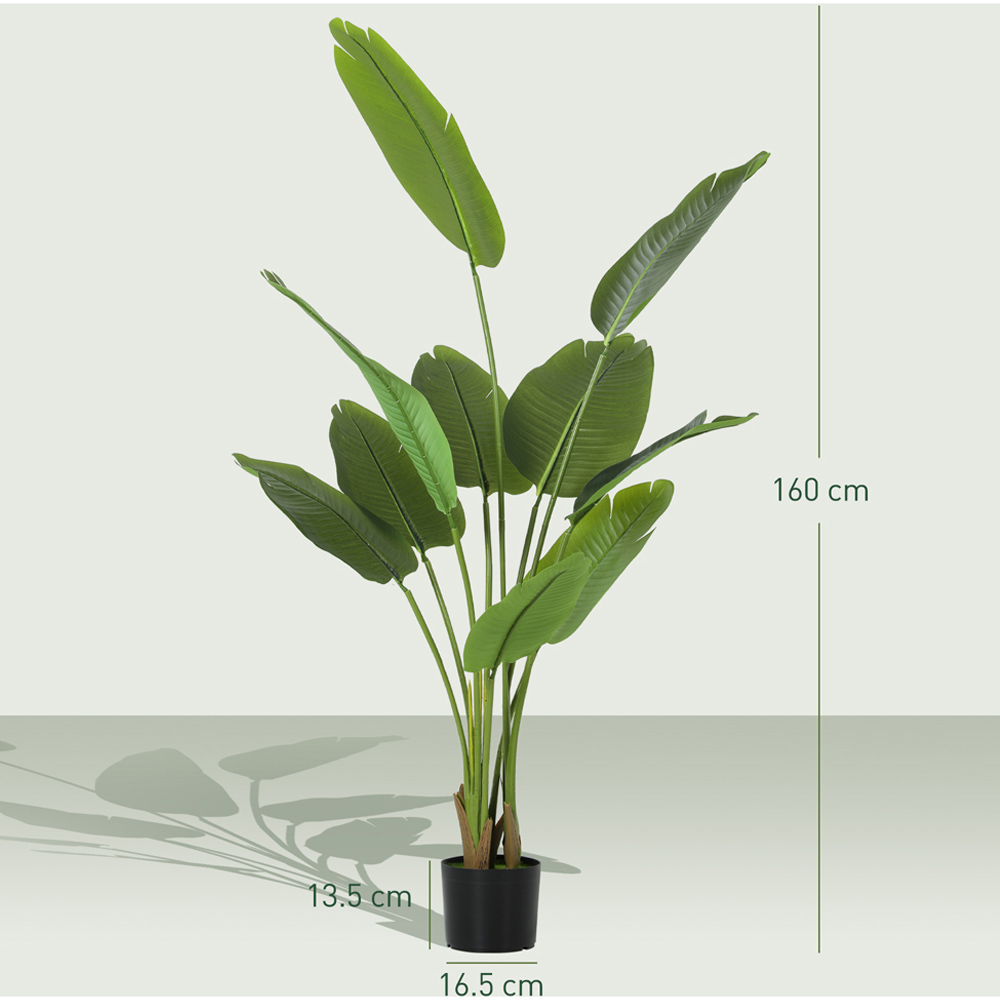 HOMCOM Green Bird of Paradise Artificial Plant Pot with Flocking 160cm Image 9