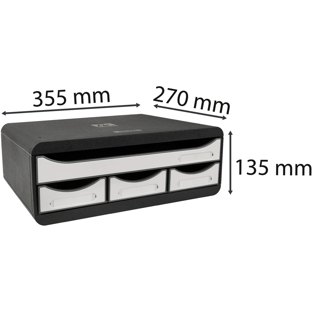 Exacompta Mini 4 Drawer Glossy White Toolbox Image 5