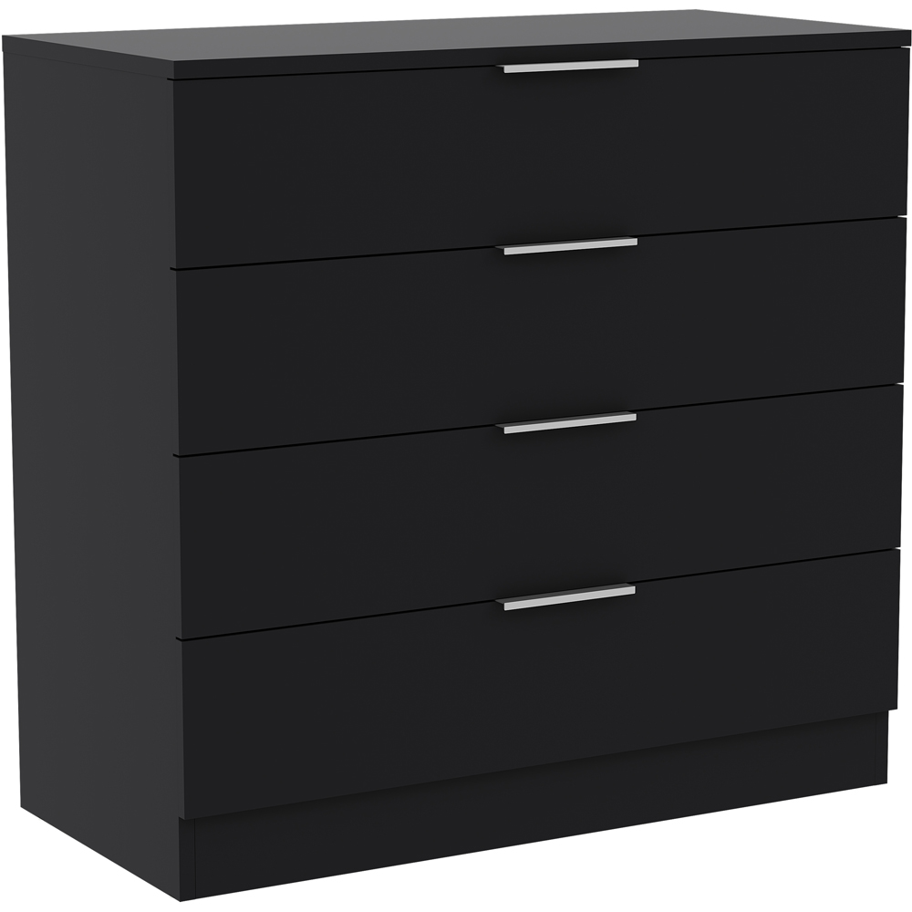VIDA DESIGNS Trega 4 Drawer Black Bedside Cabinet Image 2