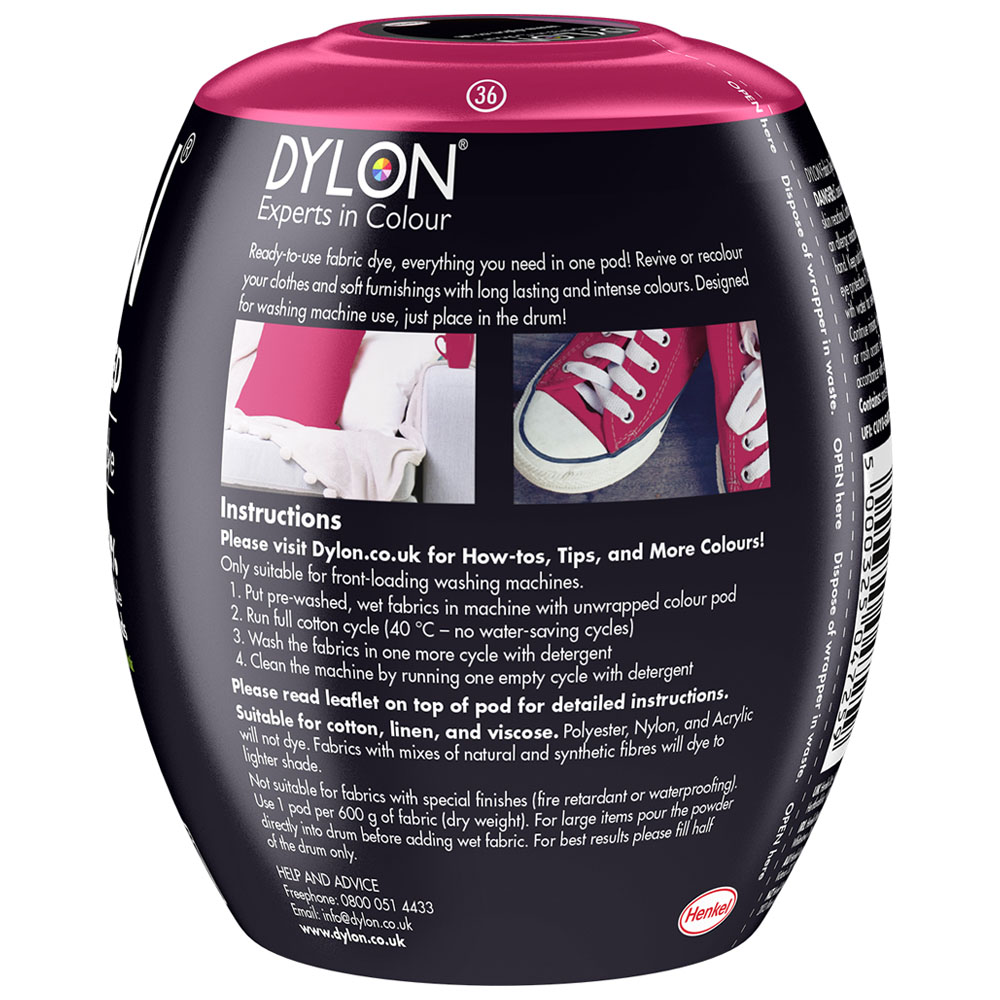  Dylon Fabric Dye, 50 g (Pack of 1), Tulip Red