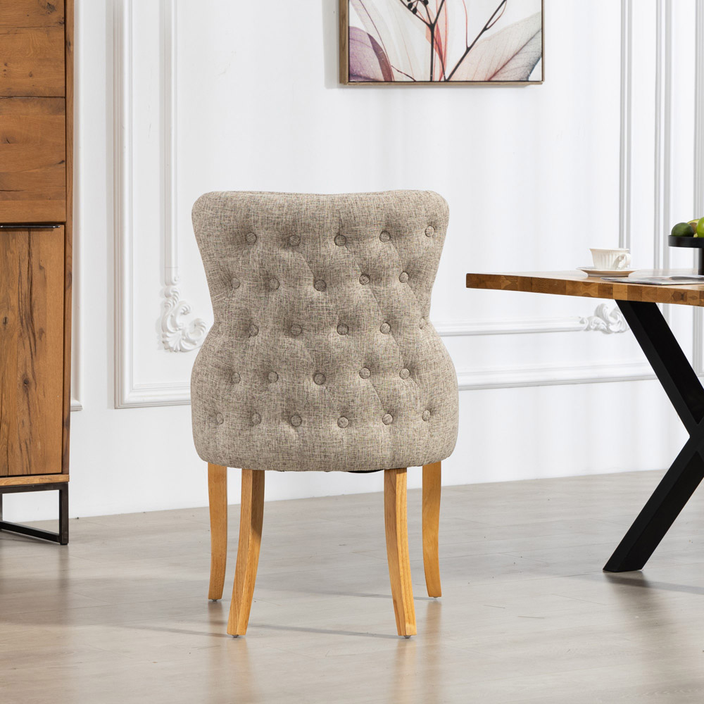 Artemis Home Olivola Set of 2 Light Brown Fabric Dining Chair Image 5