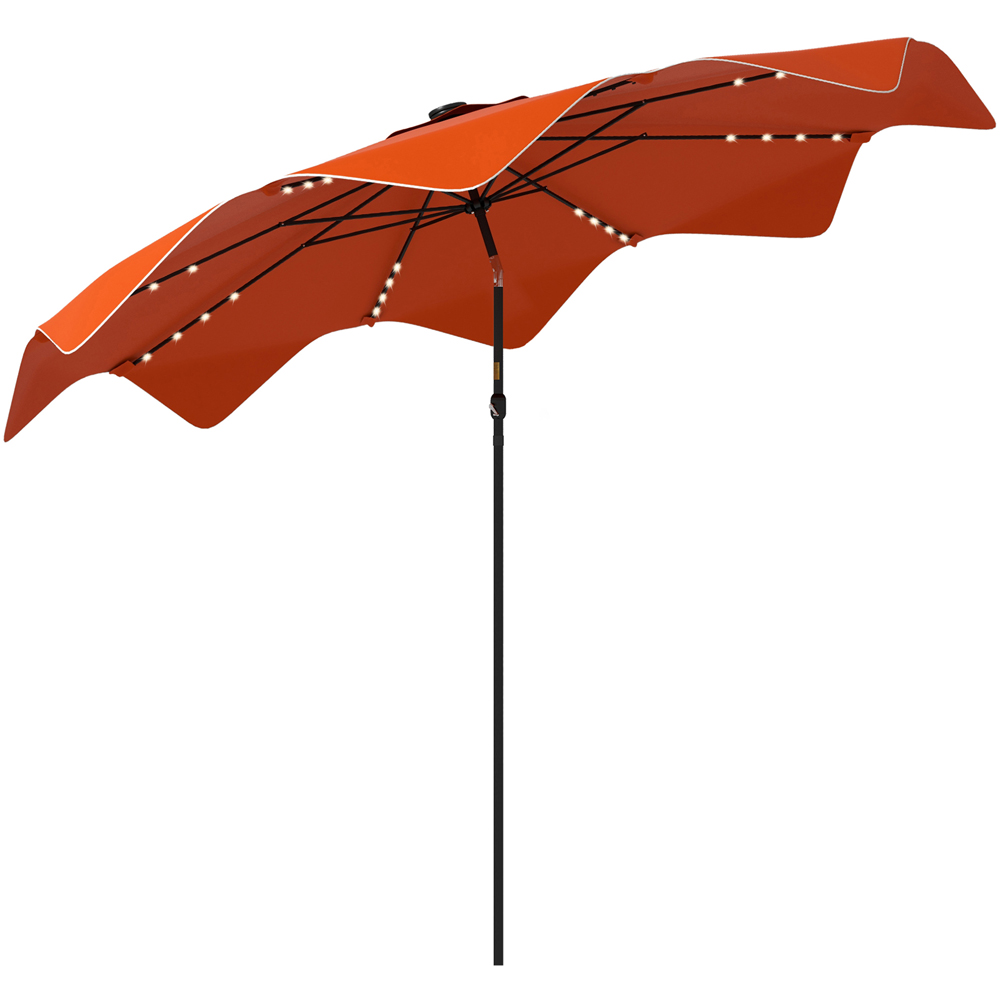 Outsunny Orange Solar LED Crank and Tilt Parasol 3m Image 1