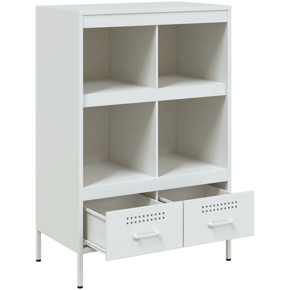 vidaXL 2 Drawer 4 Shelf White Highboard Image 3