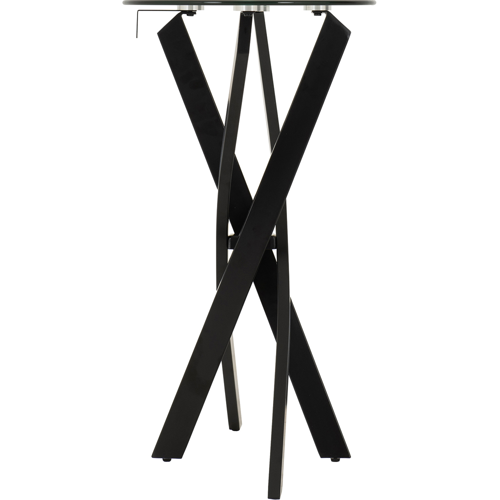 Seconique Sheldon Clear Glass and Black Console Table Image 5