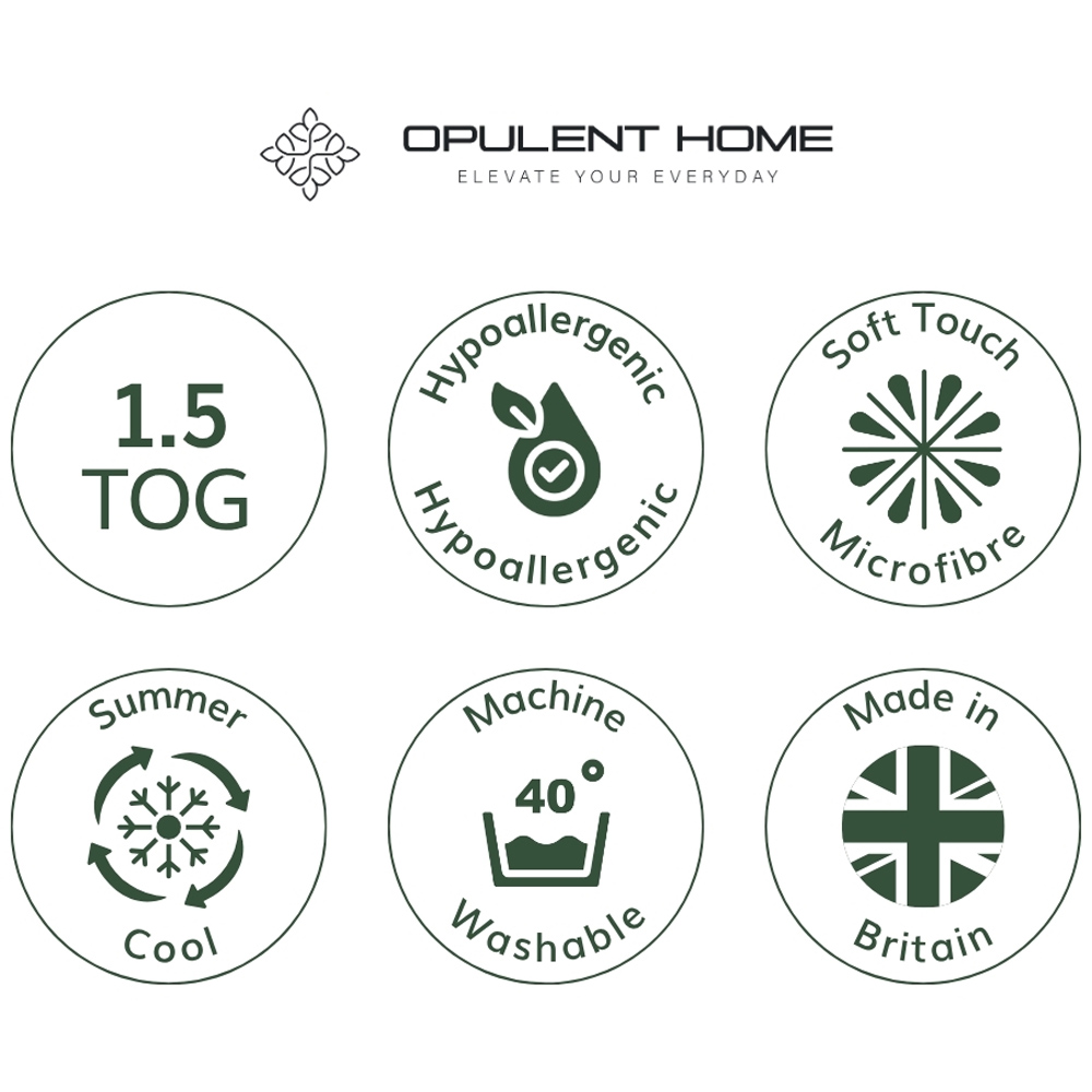 Opulent Home Double White Summer Anti-Allergy Hollowfibre Duvet 1.5 Tog Image 6