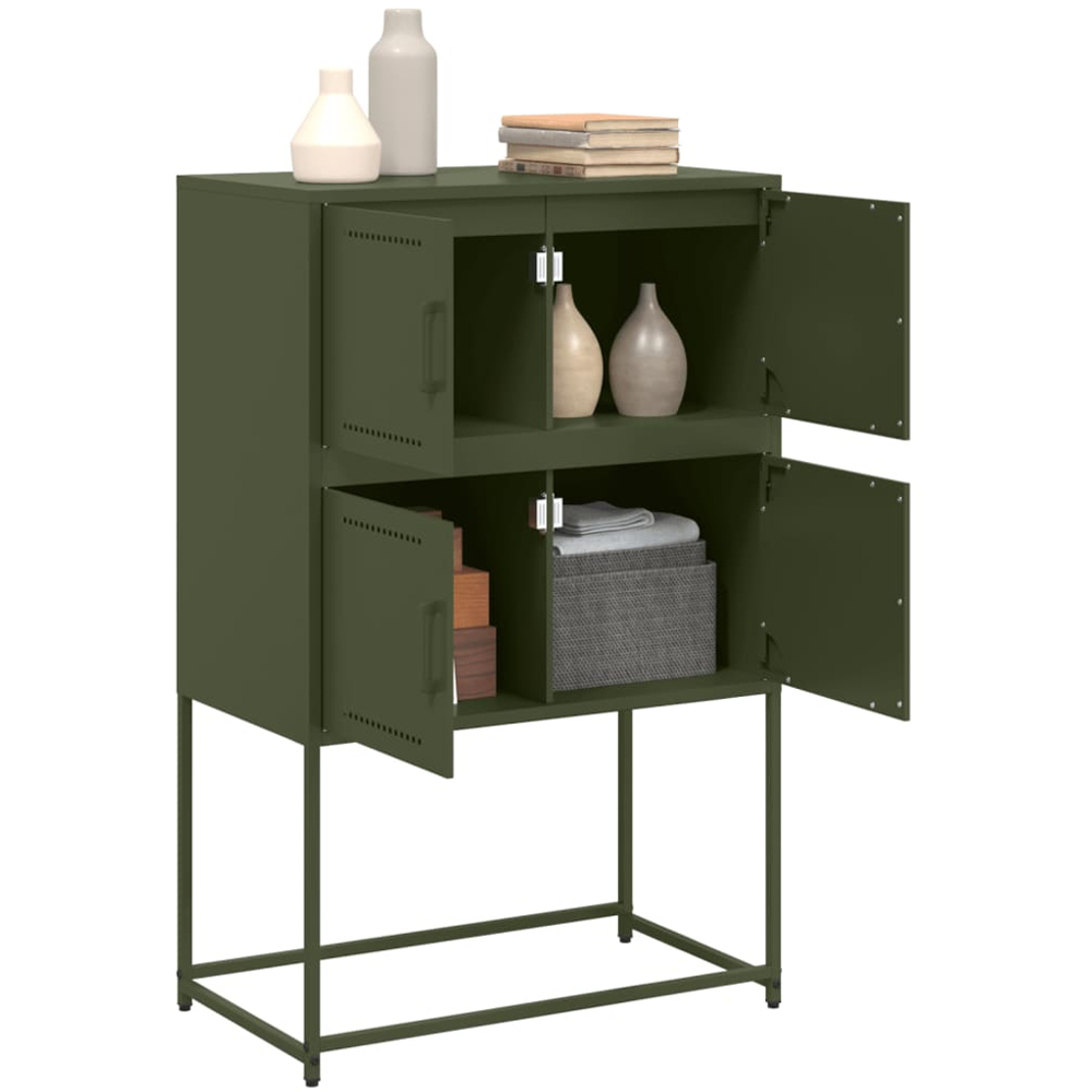vidaXL 4 Door Olive Green Sideboard Image 5