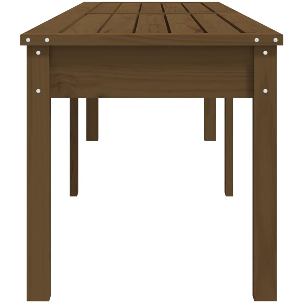 vidaXL Honey Brown Solid Pine Wood Slatted Garden Bench 203.5 x 44 x 45cm Image 4