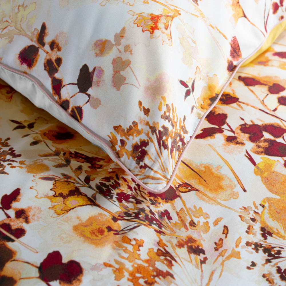 The Lyndon Company Single Spice Watercolour Floral 180 Thread Count Duvet Set Image 2