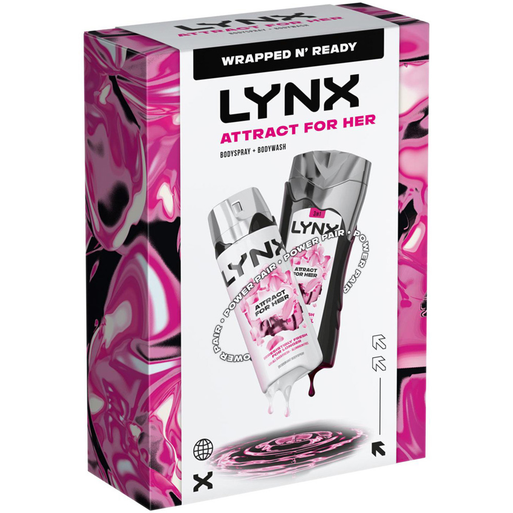 Lynx Attract For Her Shower Gel and Bodyspray Duo Gift Set 3 Pack Image 3