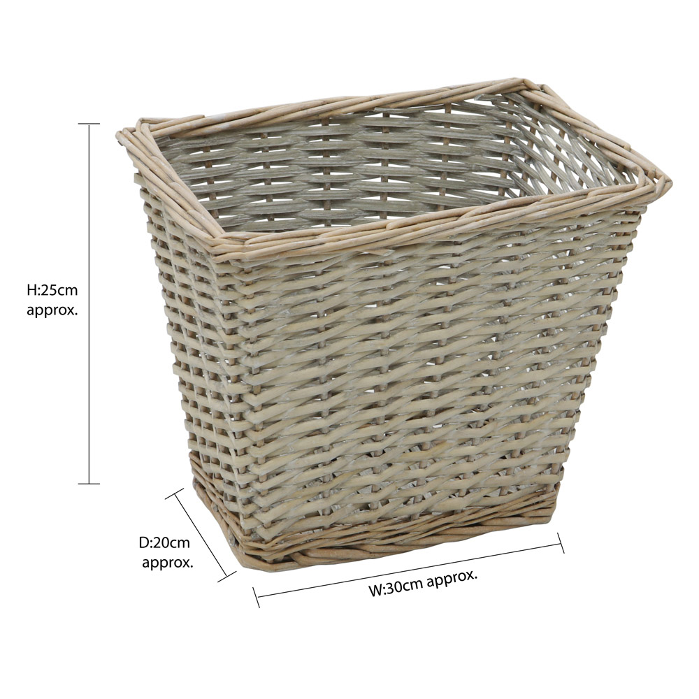 JVL 4 Piece Arianna Grey Rectangular Willow Laundry and Waste Paper Basket Set Image 8