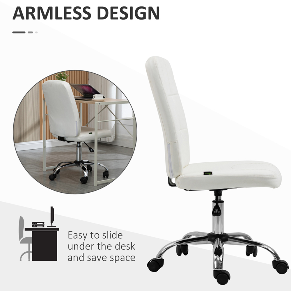 Portland White Curved Back Office Chair with Adjustable Height Image 8