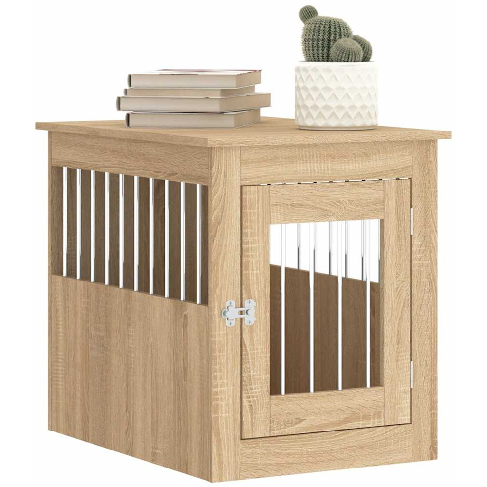 vidaXL Sonoma Oak Engineered Wood Dog Crate Furniture 68 x 55 x 80cm Image 4
