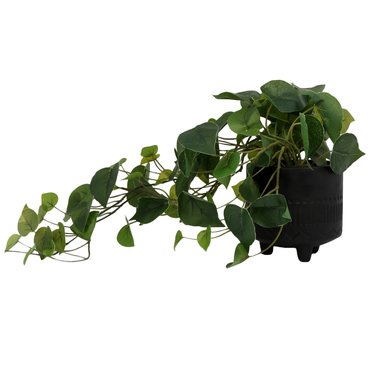 Ivy Artificial Plant in Black Footed Pot Image 1