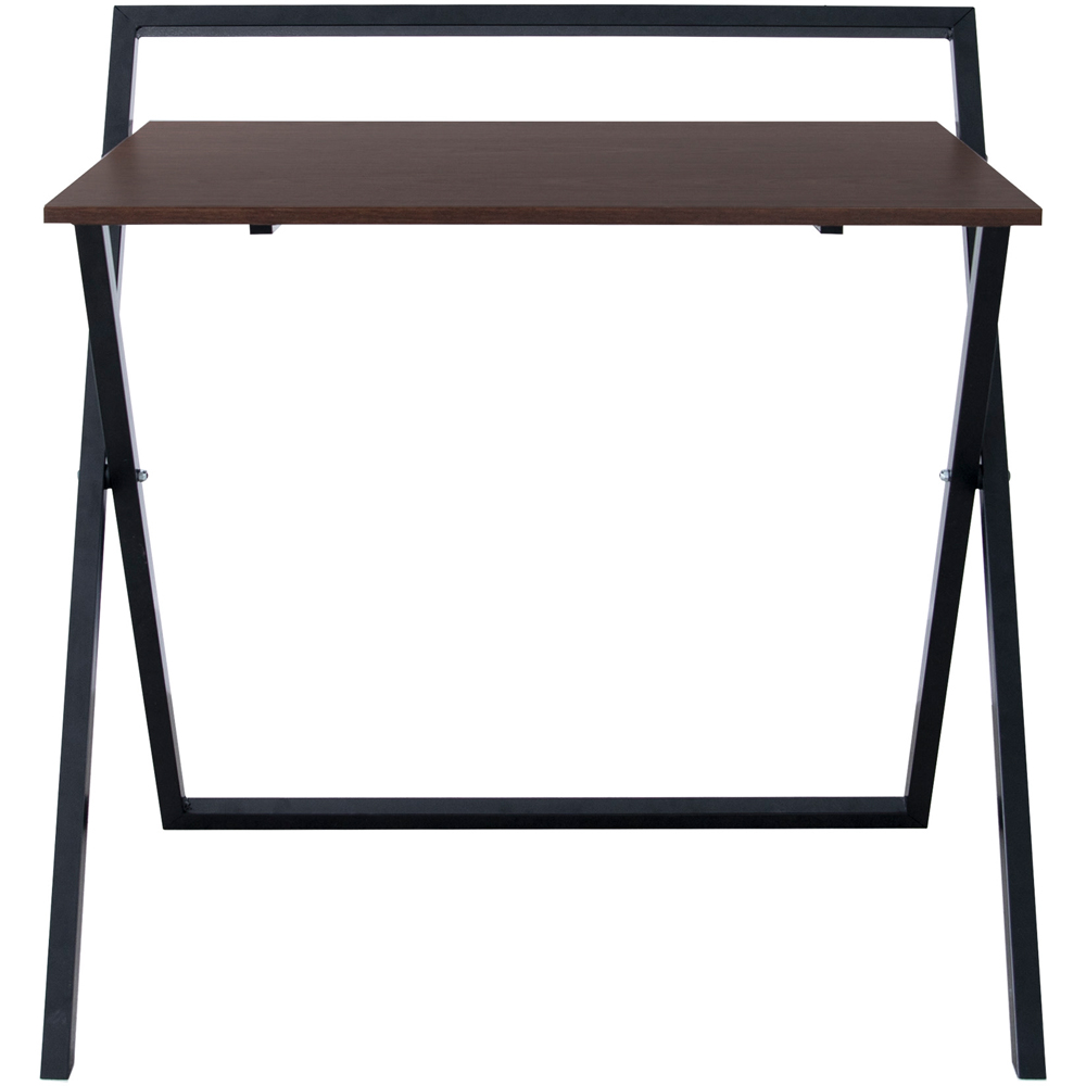 Teamson Home Wooden Foldable Computer Desk with Metal Base Natural and Black Image 2