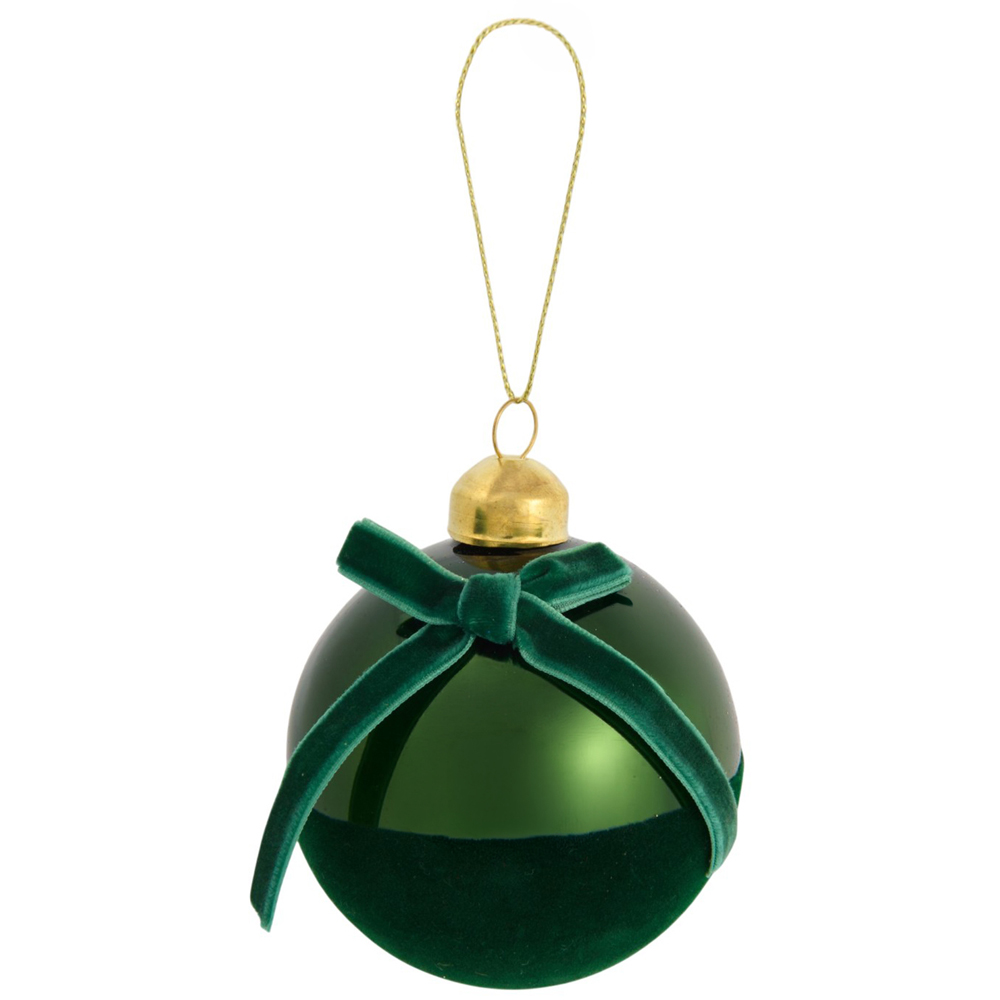 Flocked Bow Bauble Image 5