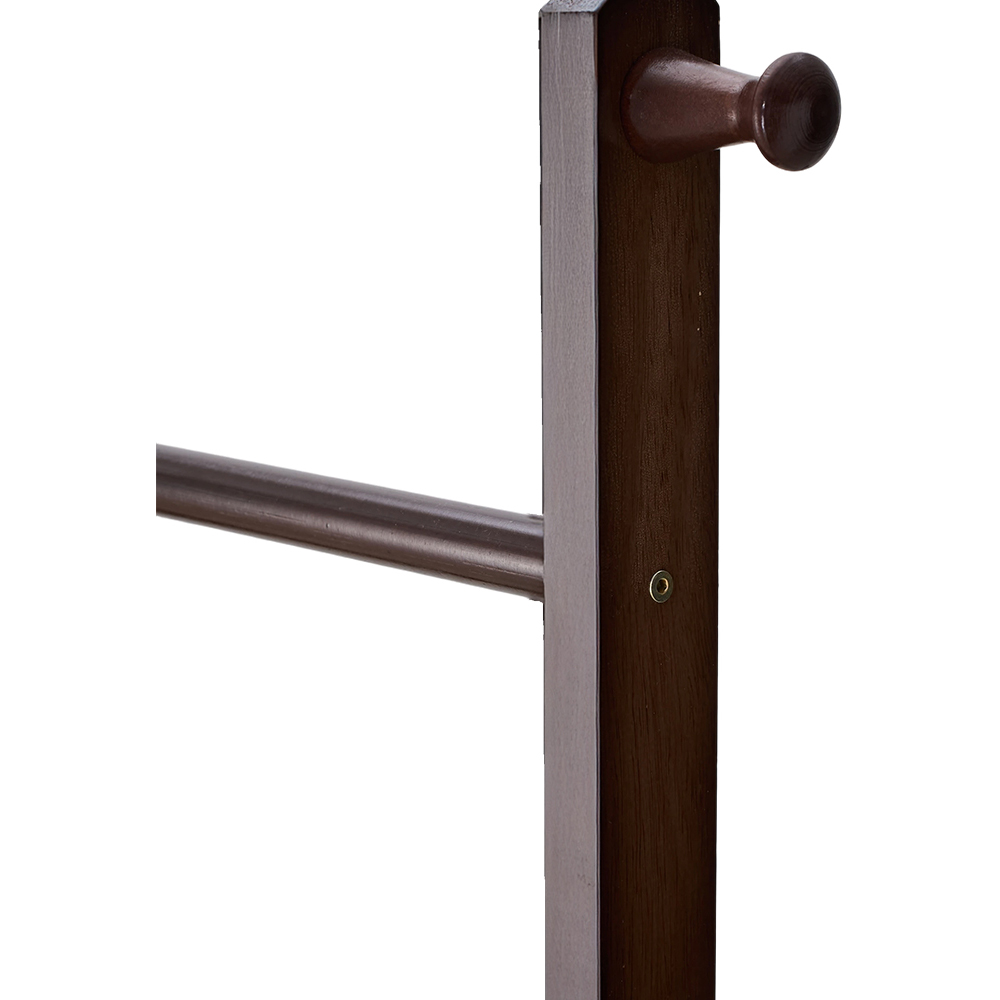 Living and Home Single Shelf Walnut Freestanding Clothes Rack with 5 Hooks Image 5