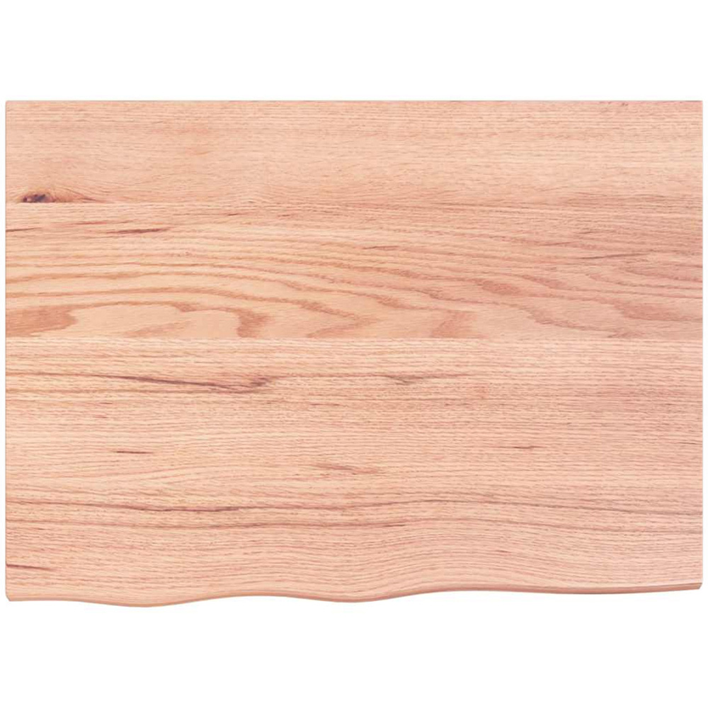 vidaXL 80 x 60 x 6cm Light Brown Treated Solid Wood Oak Wall Shelf Image 3
