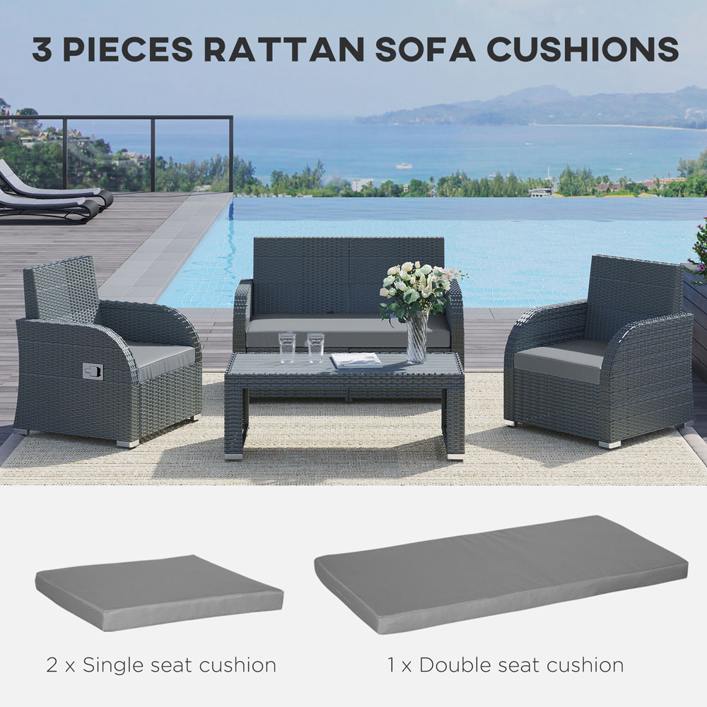 Outsunny Grey Outdoor Seat Cushion Pads Image 4