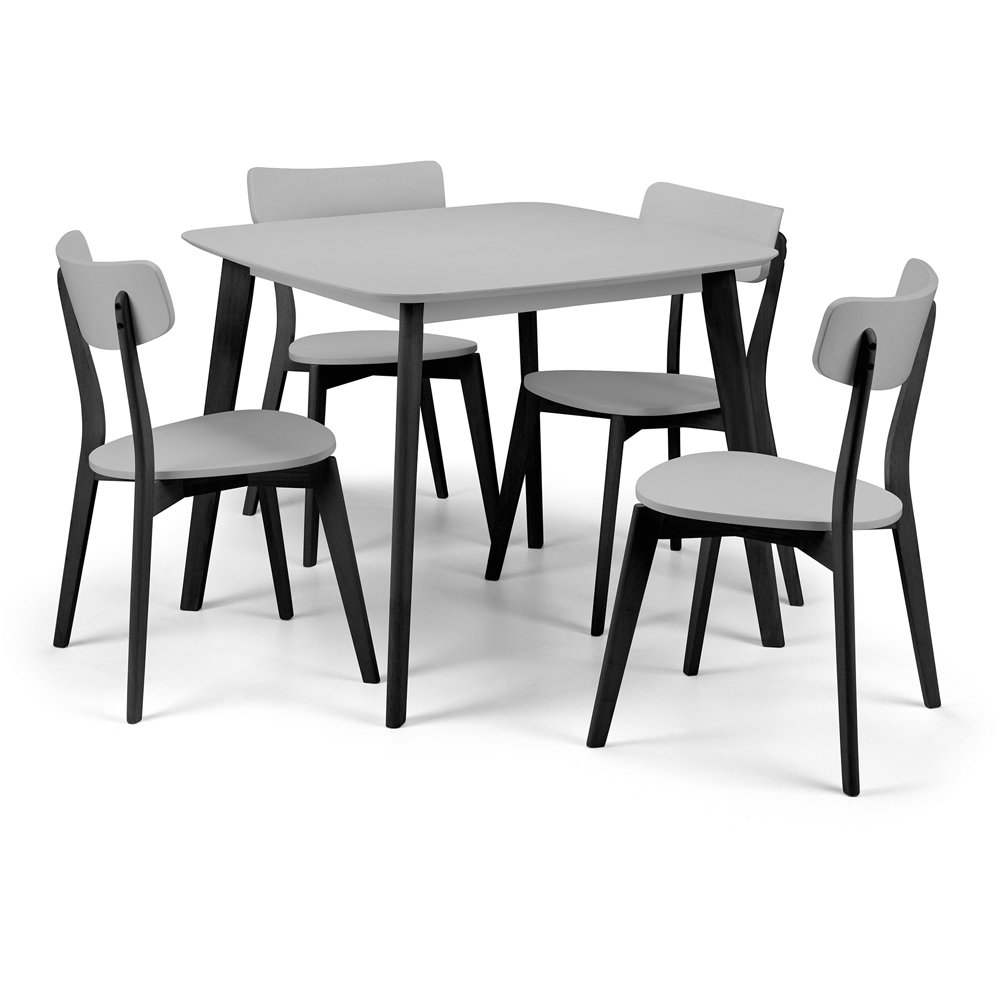 Julian Bowen Casa Set of 4 Grey and Black Dining Chair Image 4