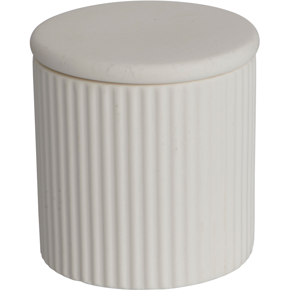 Wilko Cream Ceramic Ribbed Lidded Pot Wilko