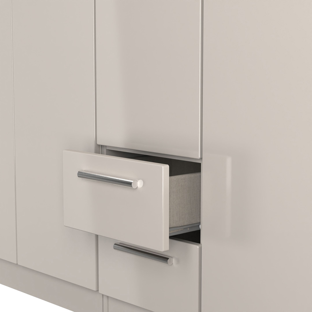Crowndale Knightsbridge 5 Door 2 Drawer Kashmir Gloss Tall Wardrobe Ready Assembled Image 8