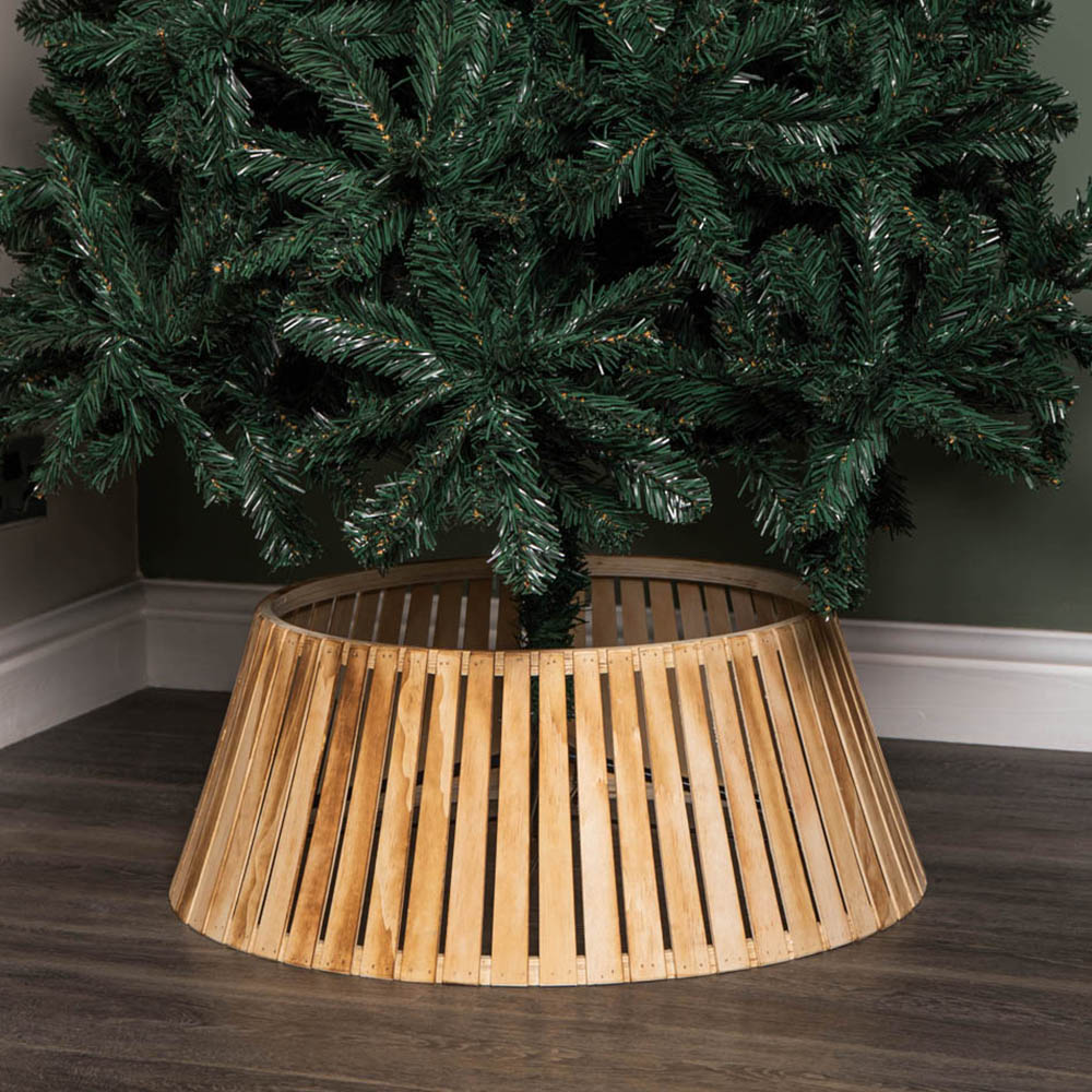 Samuel Alexander Large Wooden Christmas Tree Skirt 25 x 65cm Image 3
