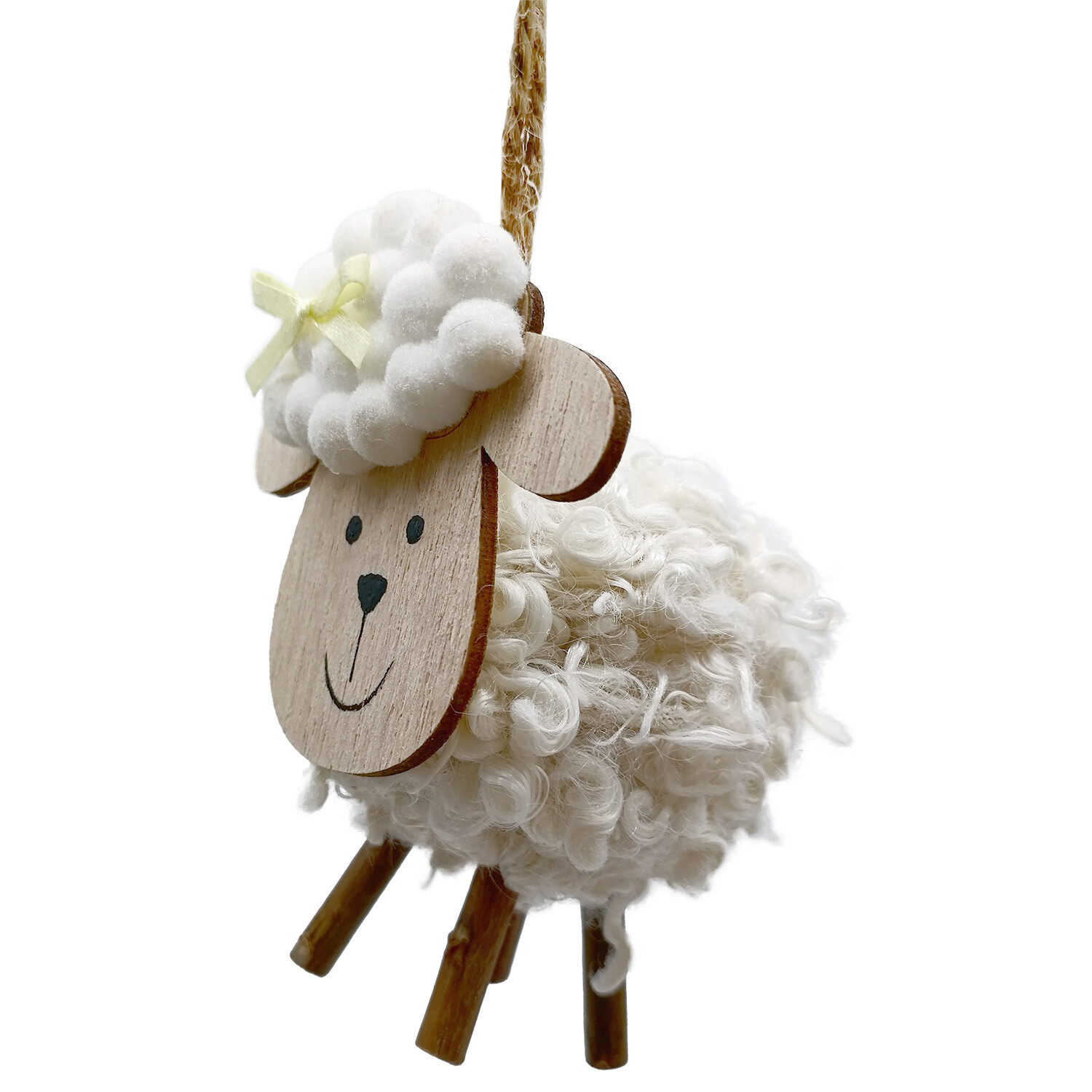 Hanging Fluffy Sheep - White and Brown Image 4