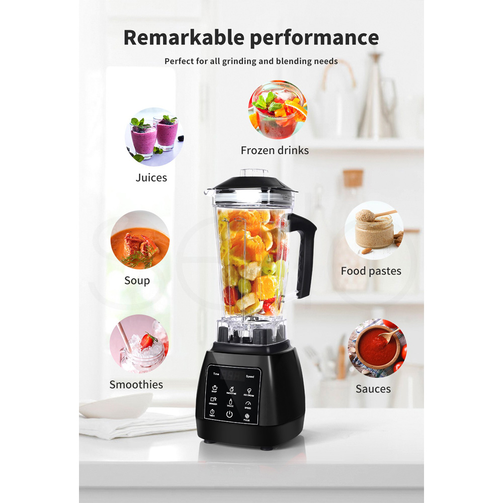 Spector AP0029-BK Black Commercial Blender Mixer Food Processor 2L Image 9