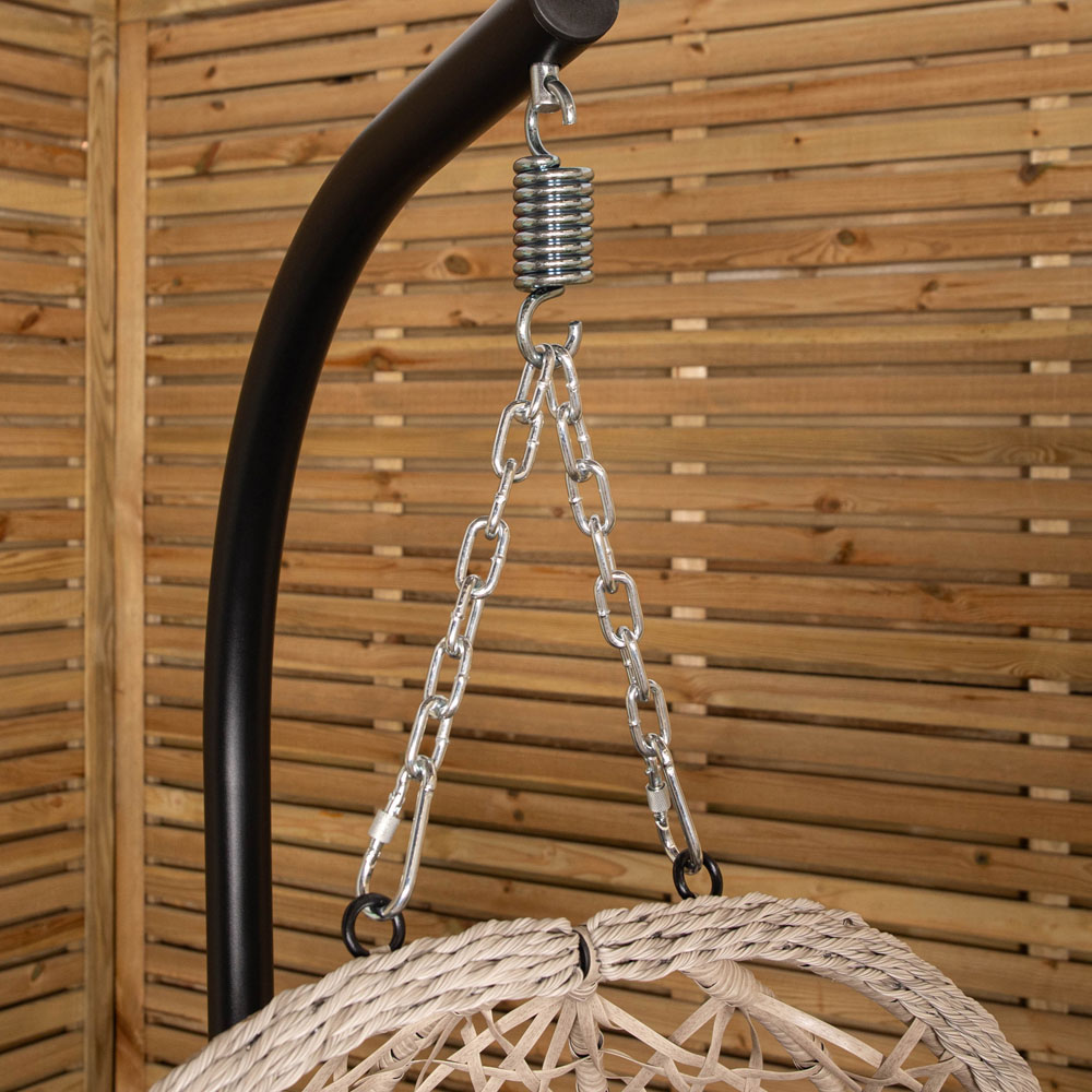 Samuel Alexander Cool Grey Hanging Egg Chair with Waterproof Cover Image 4