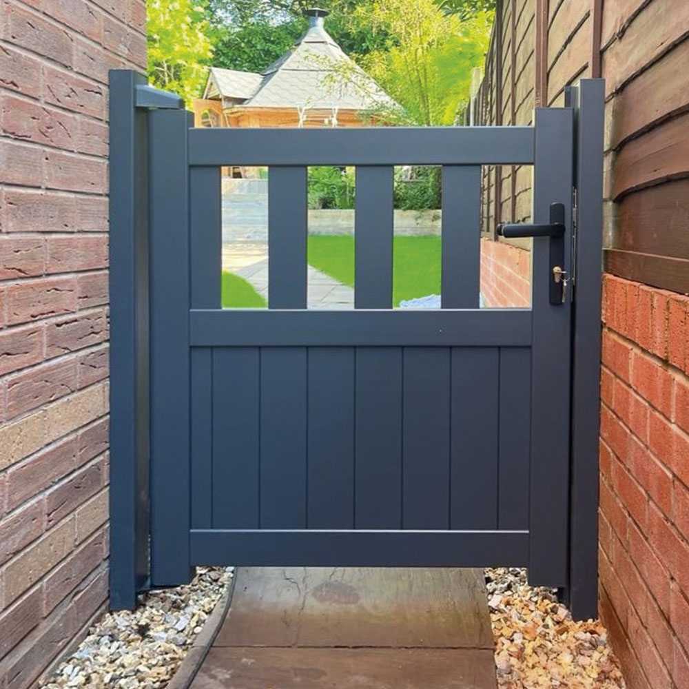 Readymade Gates Anthracite Grey Aluminium Vertical Mix Infill Pedestrian Gate 1000 x 1100mm Image 2