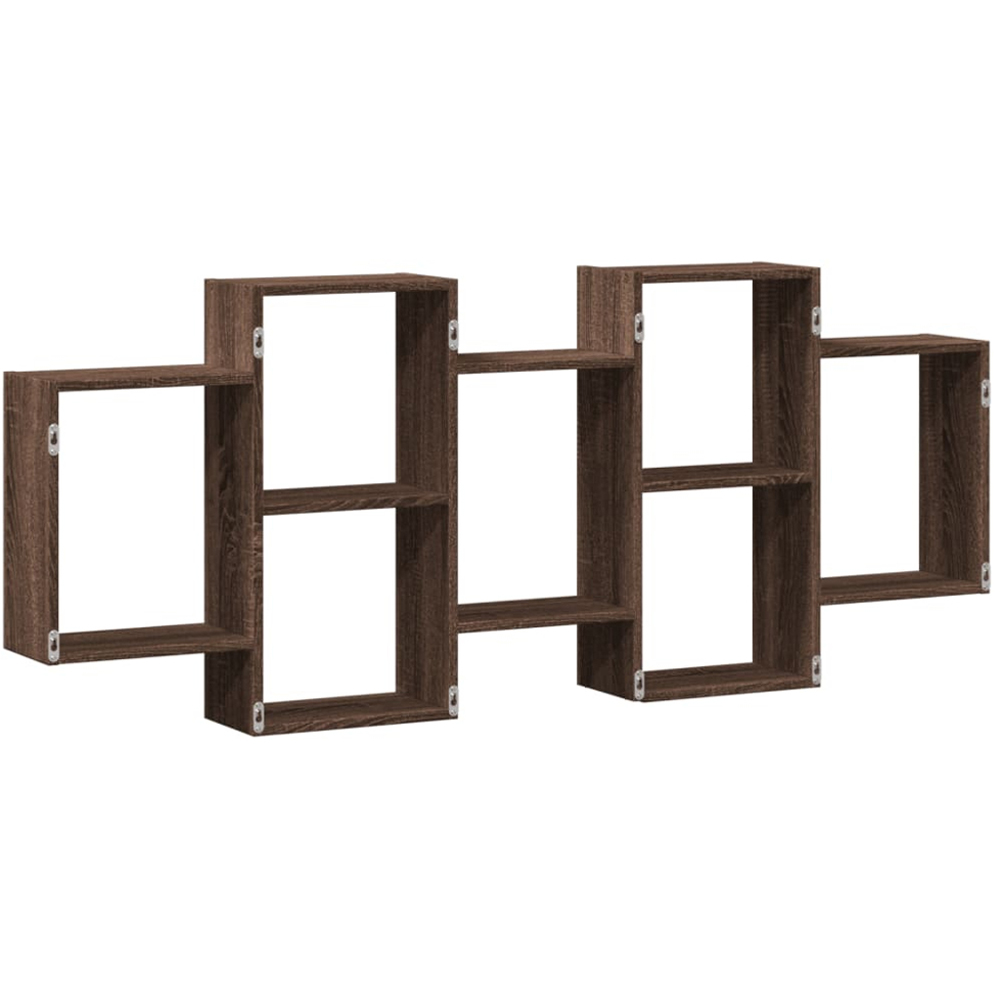 vidaXL 159 x 18 x 65cm Brown Oak Wall Shelf Image 5