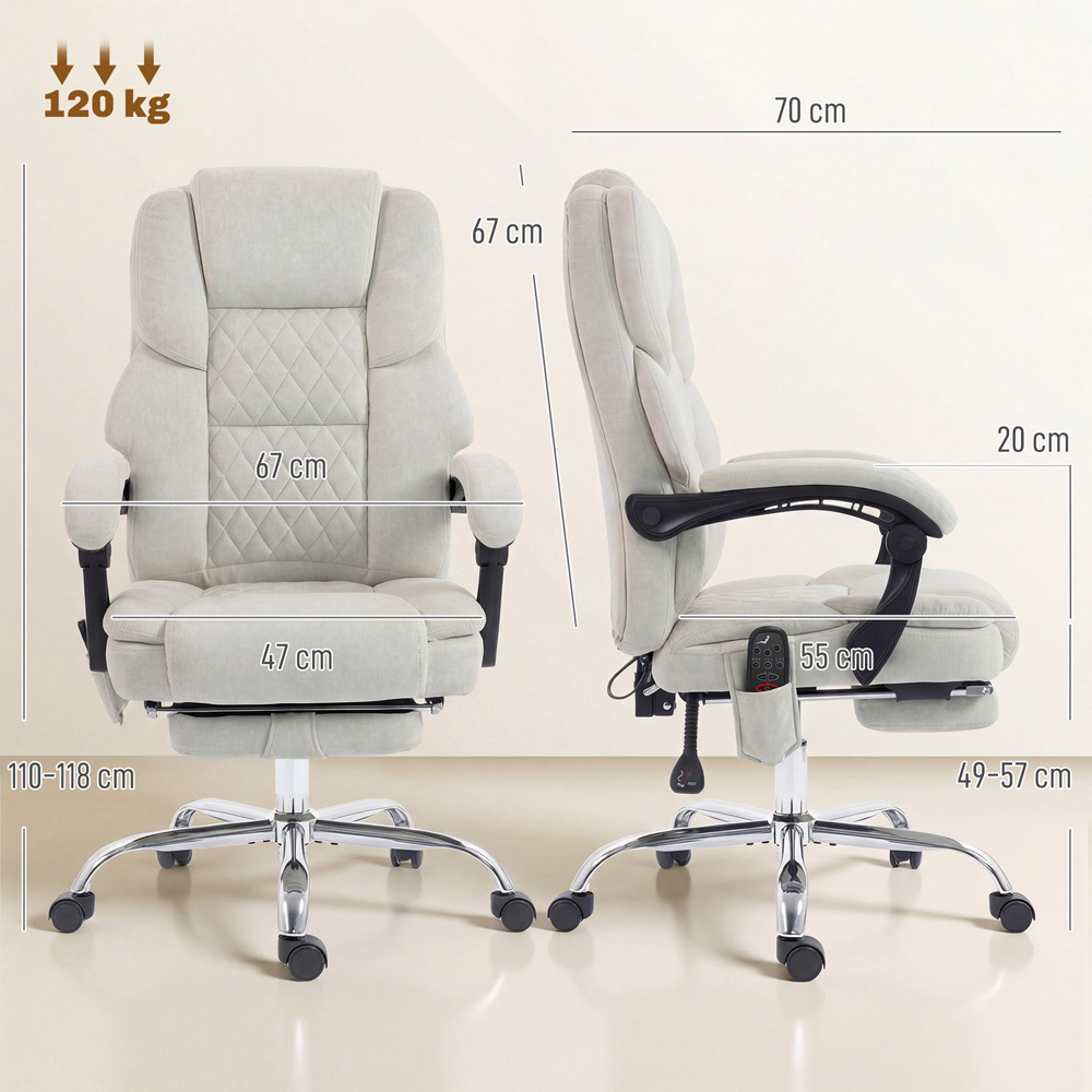 Portland Cream Massage and Heat Reclining Office Chair Image 9
