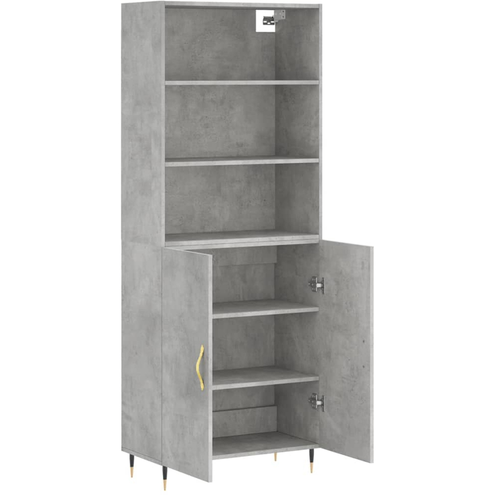 vidaXL 2 Door 3 Shelf Concrete Grey Wooden Cabinet Image 4