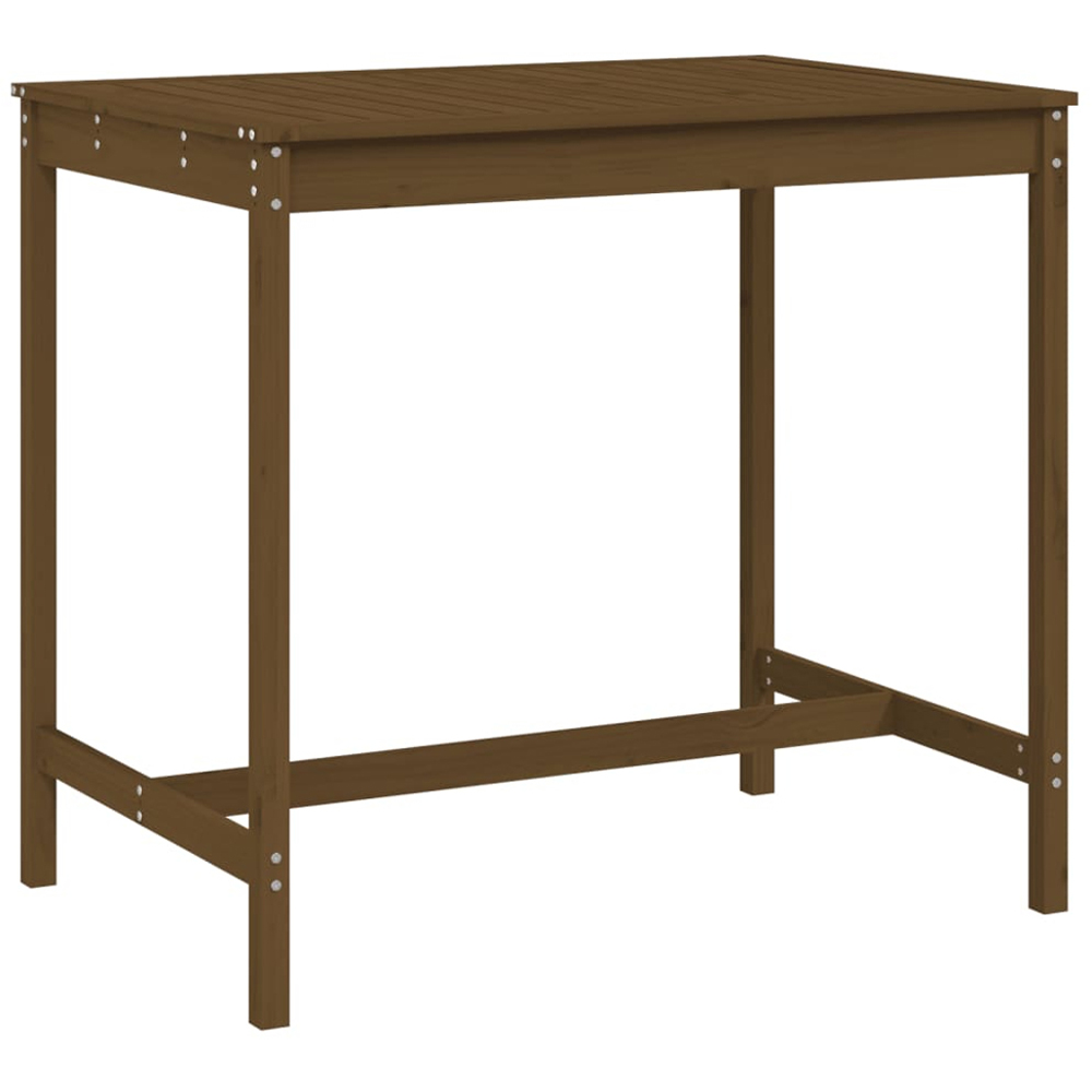 vidaXL 4 Seater Solid Pine Wood Slatted Garden Dining Table Honey Brown Image 2