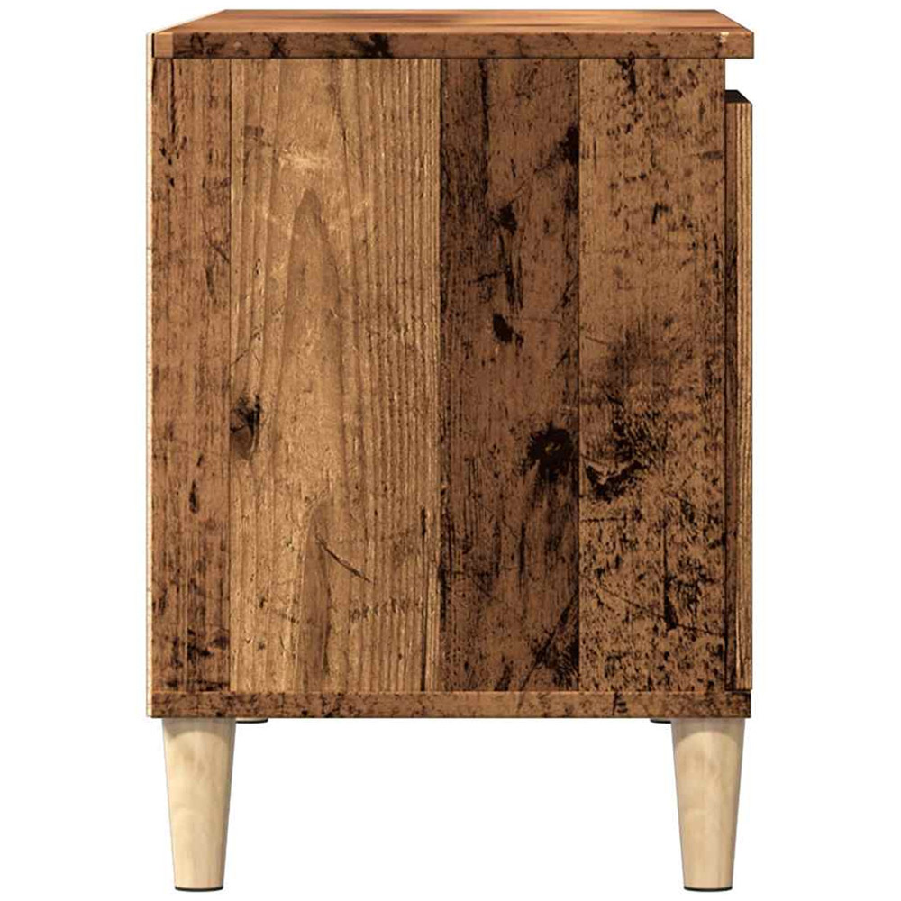 vidaXL 2 Door 2 Shelf Old Oak TV Cabinet with Wooden Legs Image 5
